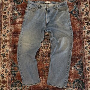 VTG Levis 505 Jeans 42x30 Light Wash Straight Relaxed Y2K Distressed Faded Work